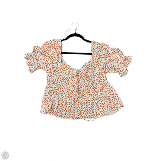 Blouse Short Sleeve By Urban Romantics In Orange, Size: L