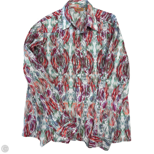 Blouse Long Sleeve By Wrangler In Multi-colored, Size: L
