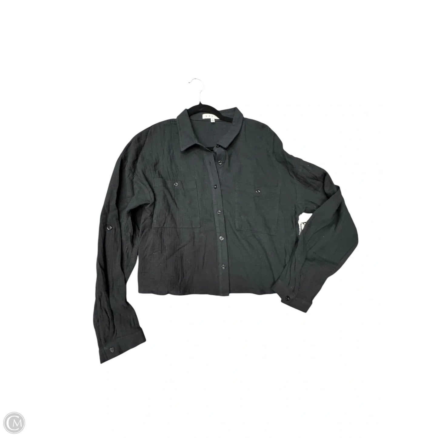 Blouse Long Sleeve By Hyfve In Black, Size: L