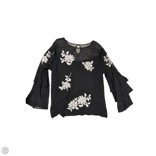 Blouse 3/4 Sleeve By Inc In Black, Size: 2x