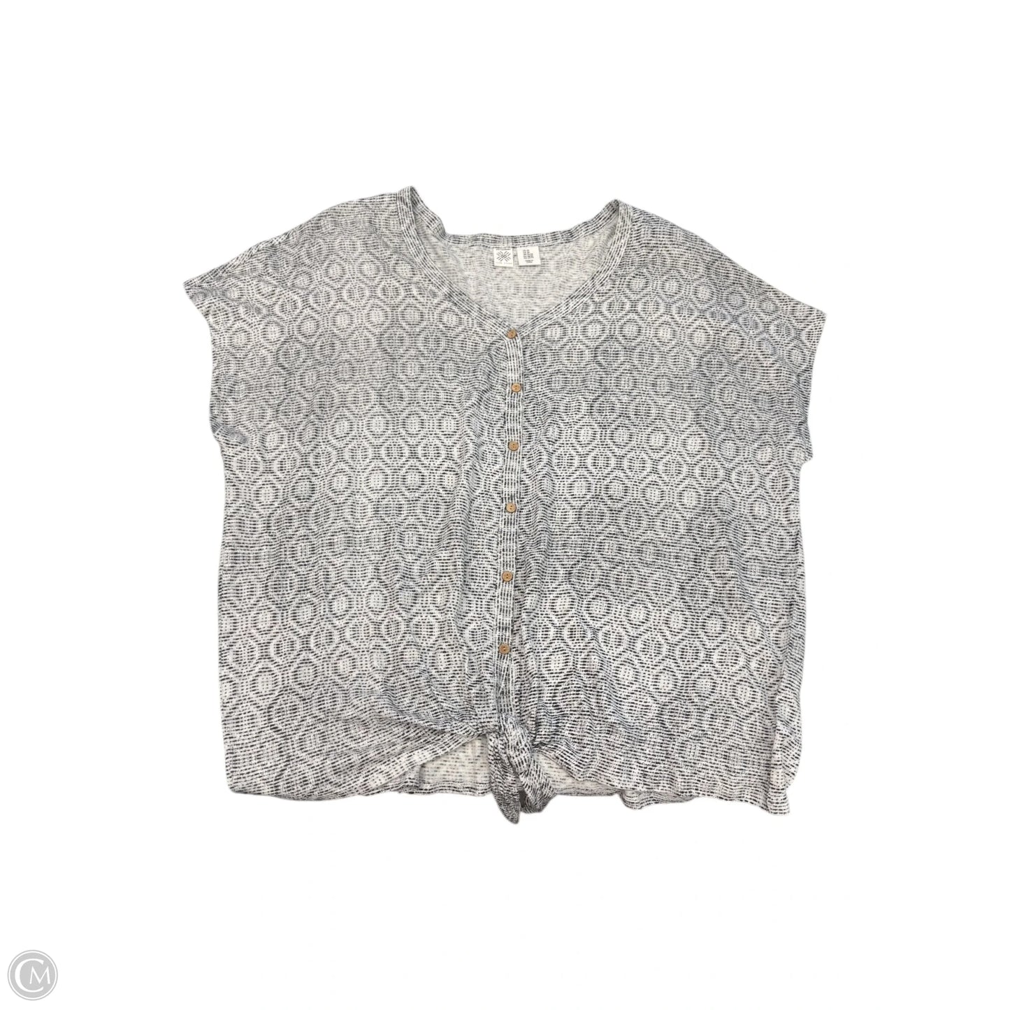 Top Short Sleeve By Artisan Ny In Grey, Size: 2x
