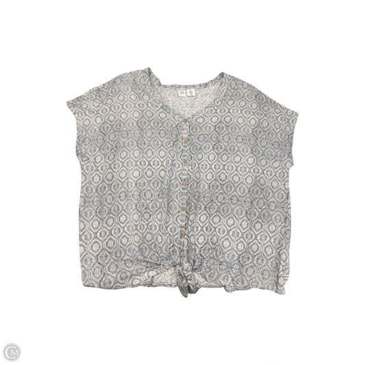 Top Short Sleeve By Artisan Ny In Grey, Size: 2x