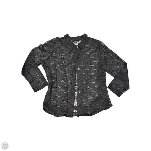 Blouse Long Sleeve By Impressions In Black, Size: 2x