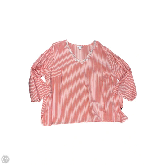 Top 3/4 Sleeve By Liz Claiborne In Pink, Size: 3x