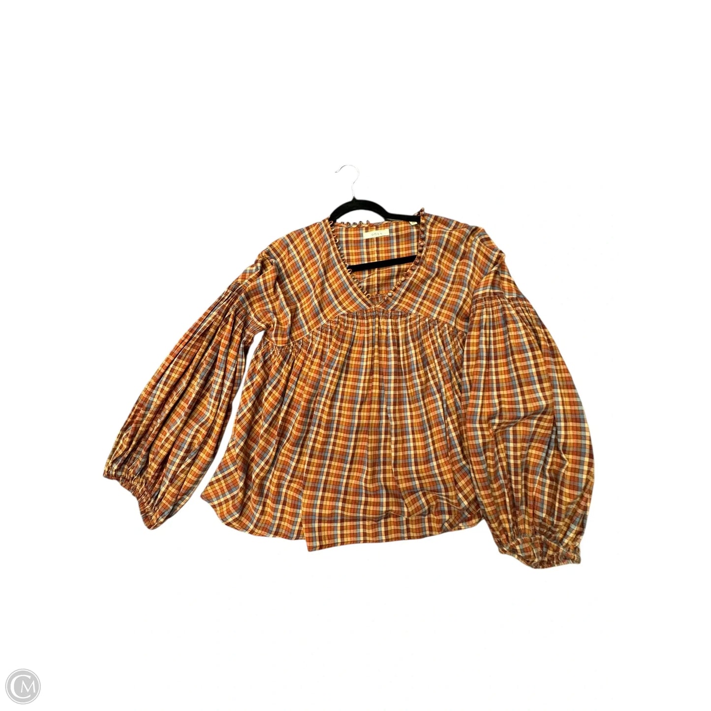 Blouse Long Sleeve By Cma In Brown, Size: S