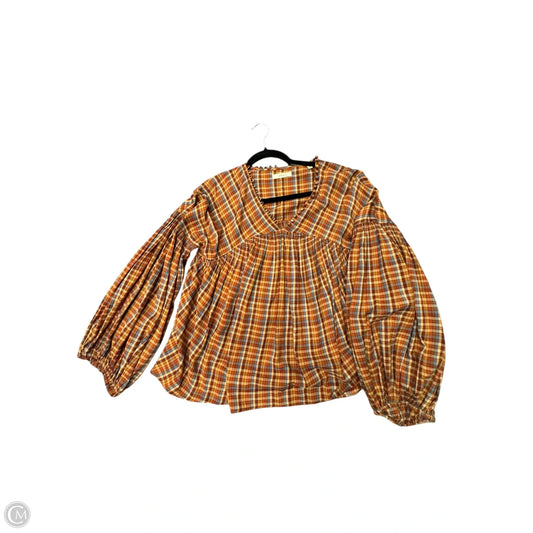 Blouse Long Sleeve By Cma In Brown, Size: S