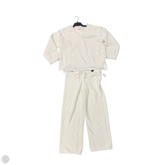 Lounge Set Pants By Pink Lily In Ivory, Size: L