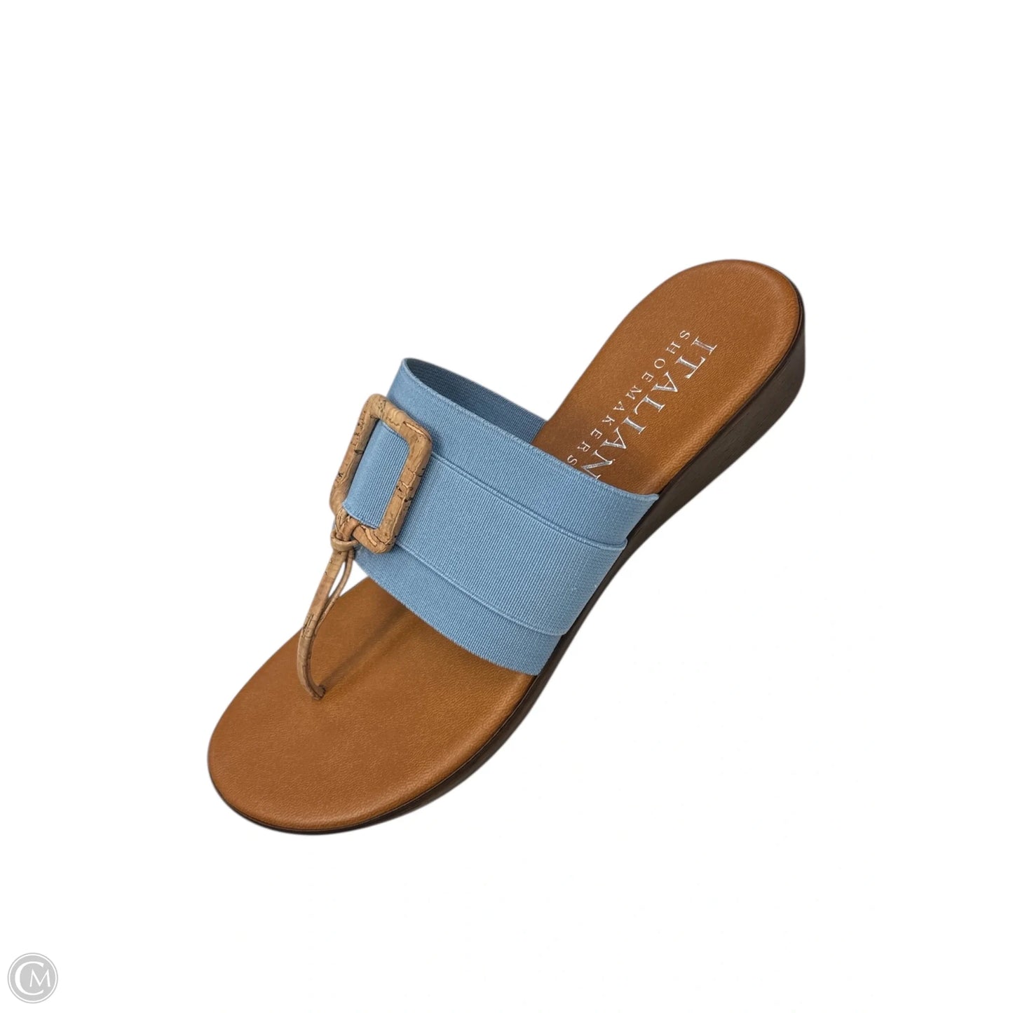 Sandals Flip Flops By Italian Shoemakers In Blue & Brown, Size: 7.5