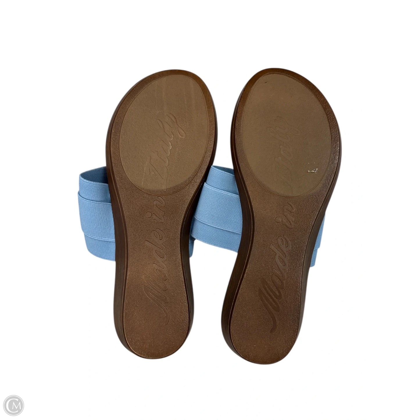 Sandals Flip Flops By Italian Shoemakers In Blue & Brown, Size: 7.5