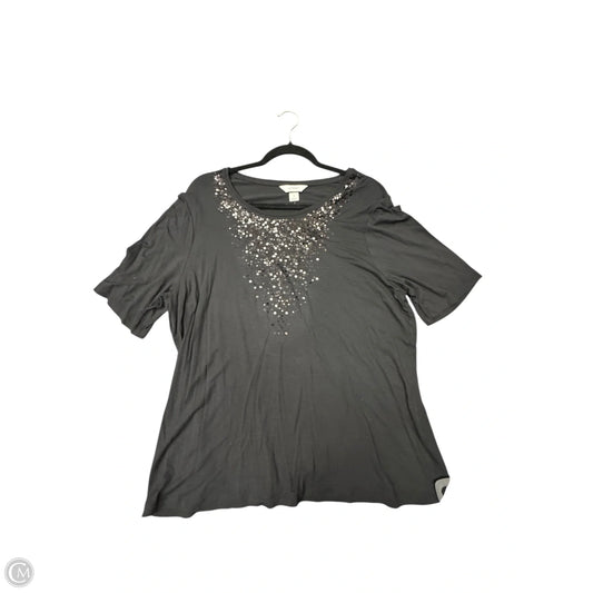 Top Short Sleeve By Cj Banks In Black, Size: 1x