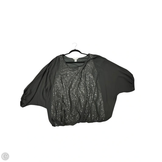 Blouse Short Sleeve By Christopher And Banks In Black, Size: L