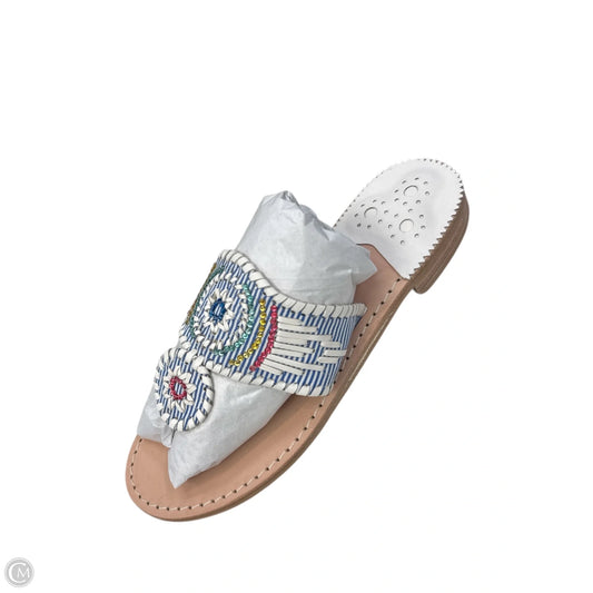 Sandals Flats By Jack Rogers In Blue & White, Size: 6.5
