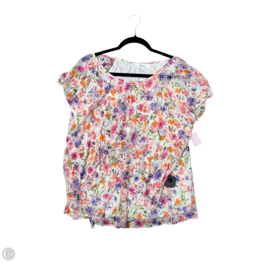 Blouse Short Sleeve By Clothes Mentor In Pink, Size: 1x