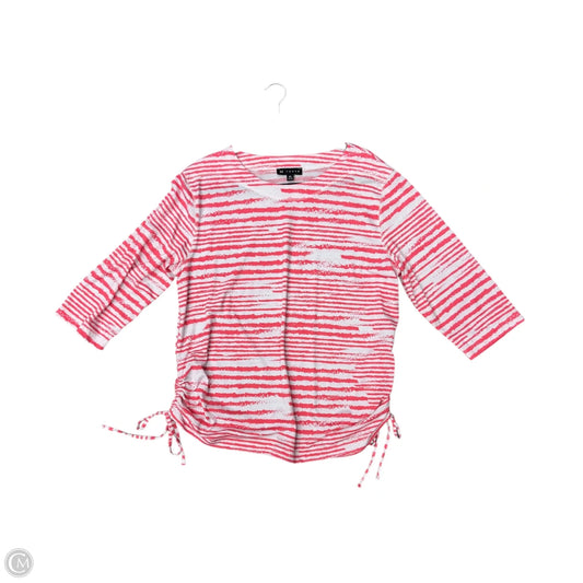 Top Short Sleeve By N Touch In Pink & White, Size: Xl