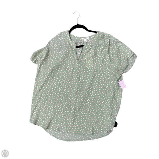Blouse Short Sleeve By Pleione In Green, Size: Xl