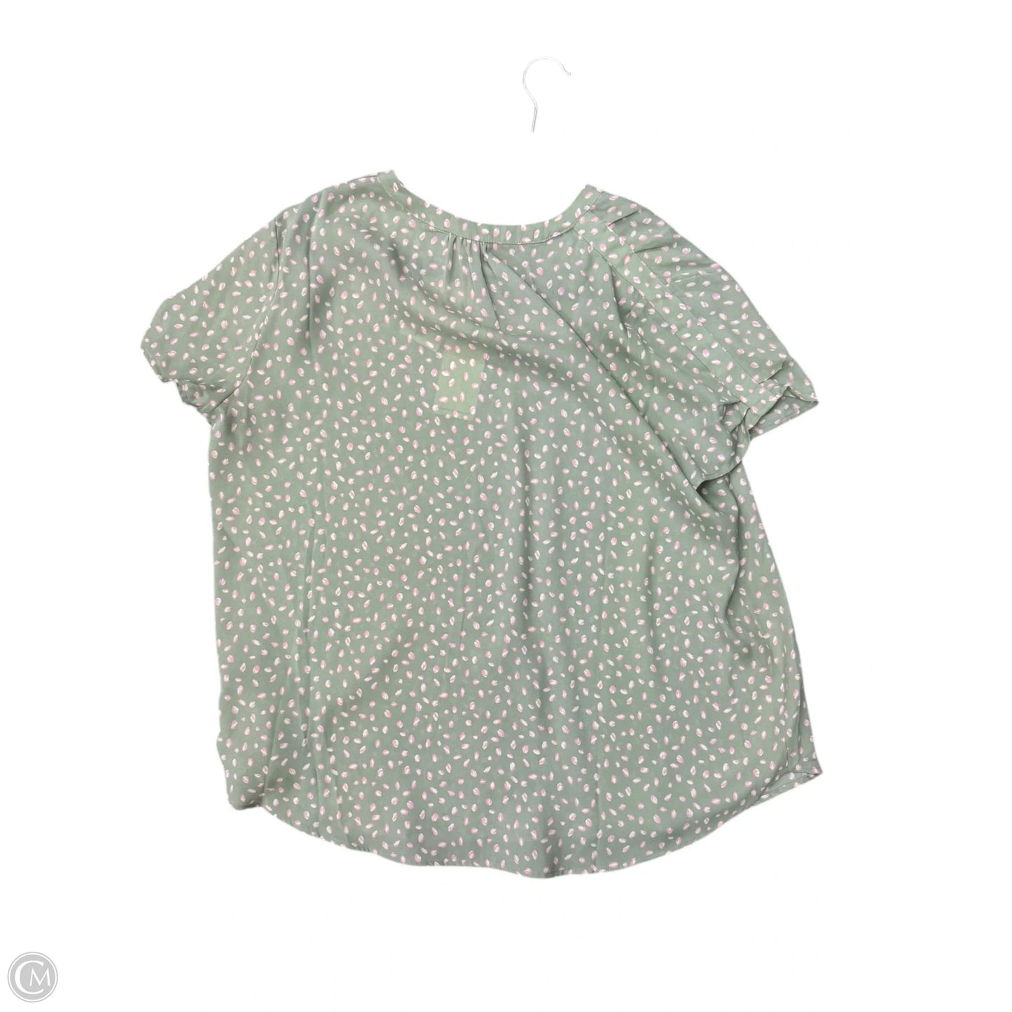 Blouse Short Sleeve By Pleione In Green, Size: Xl