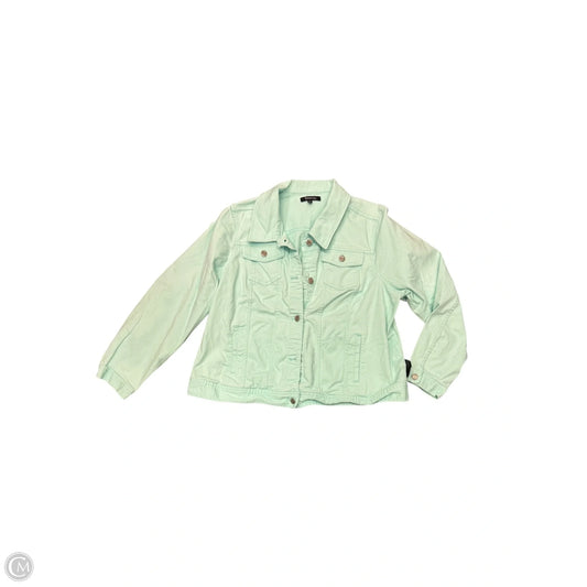 Jacket Denim By Relativity In Aqua, Size: 2x