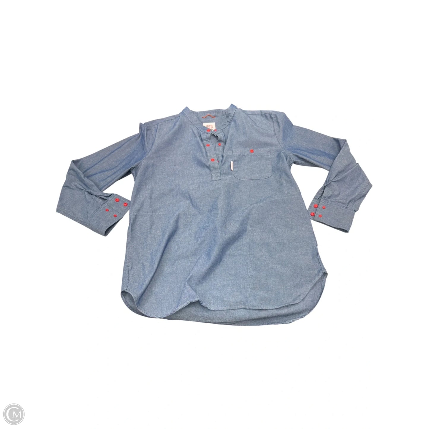 Top Long Sleeve By Clothes Mentor In Blue Denim, Size: S
