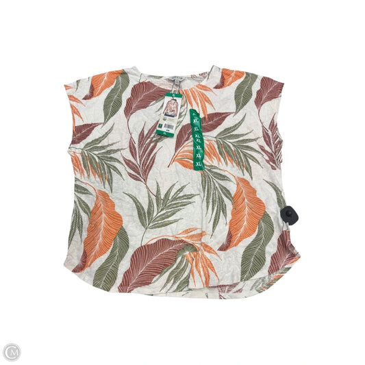 Top Short Sleeve By Orvis In Tropical Print, Size: Xl