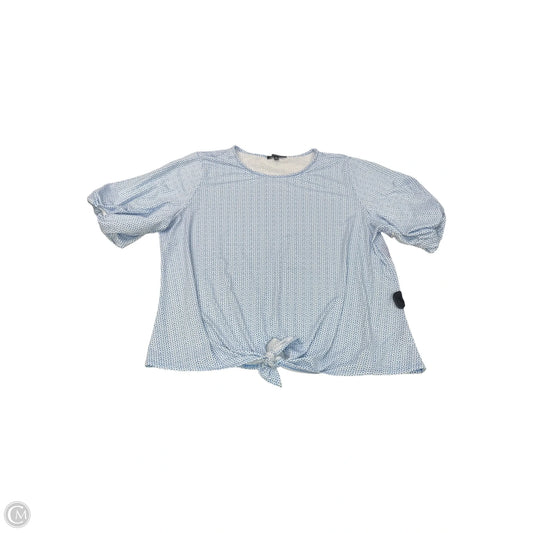 Blouse Short Sleeve By Adrianna Papell In Blue, Size: Xl