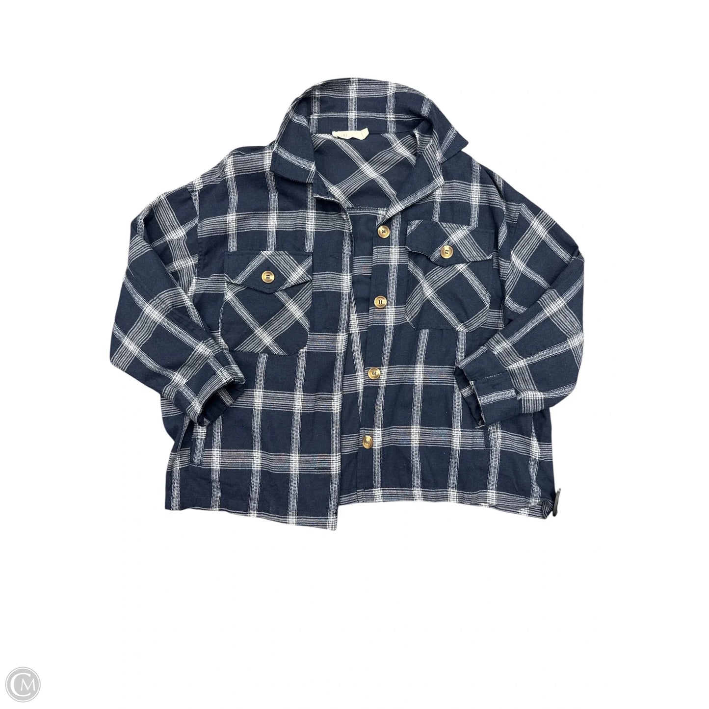 Top Long Sleeve By Cmc In Navy, Size: M