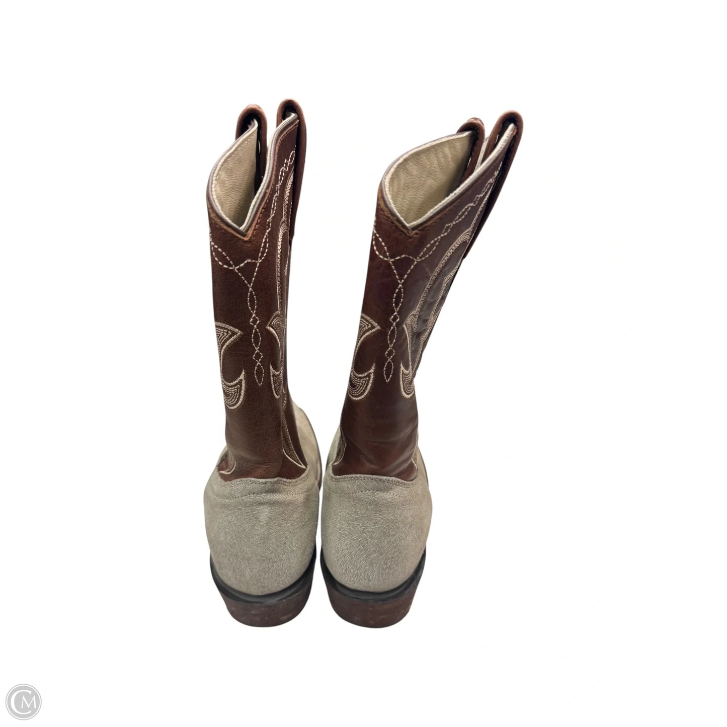 Boots Western By Cmc In Brown & Silver, Size: 9.5