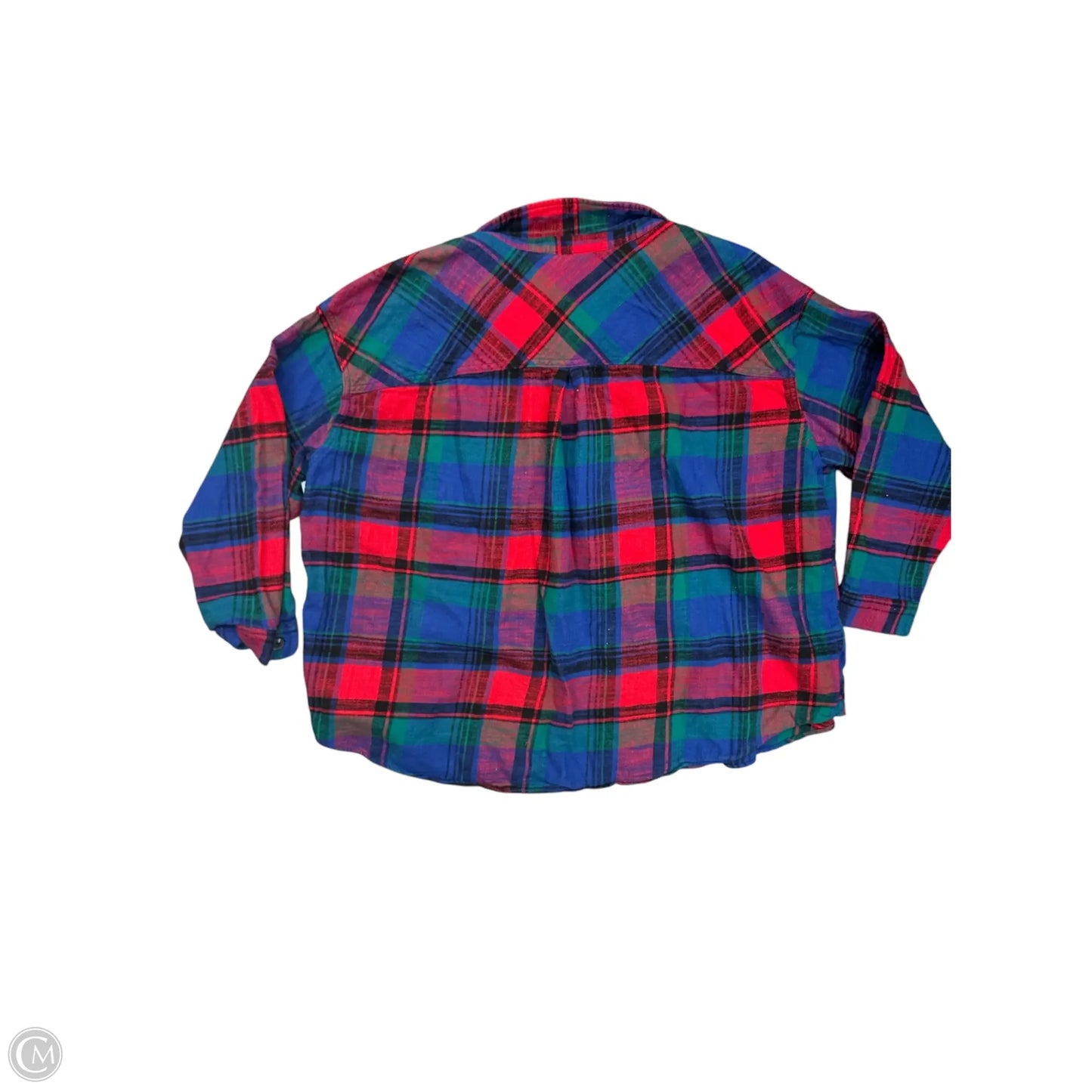 Blouse Long Sleeve By Maurices In Plaid Pattern, Size: 4x
