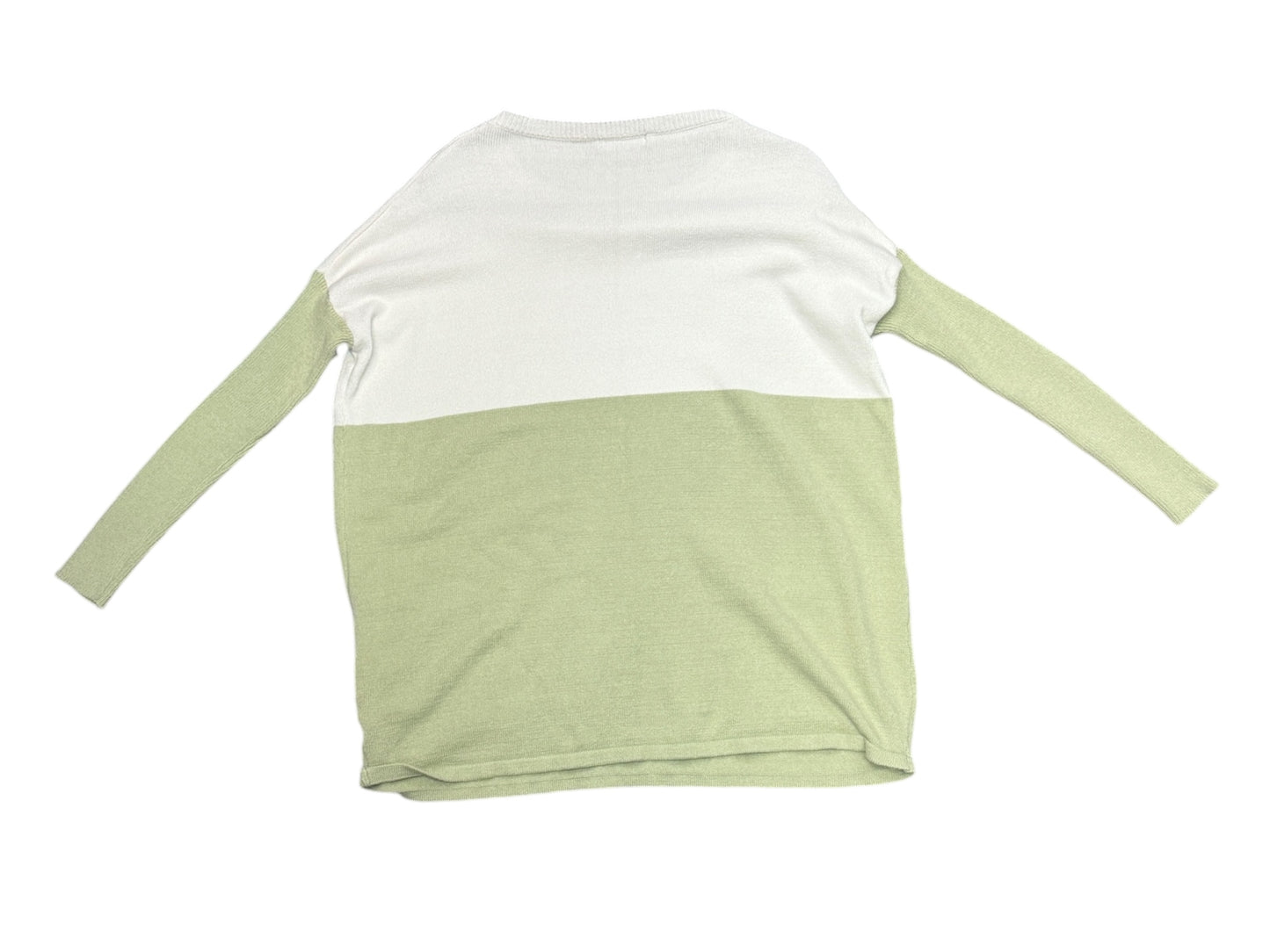 Sweater By Clothes Mentor In Green & White, Size: S