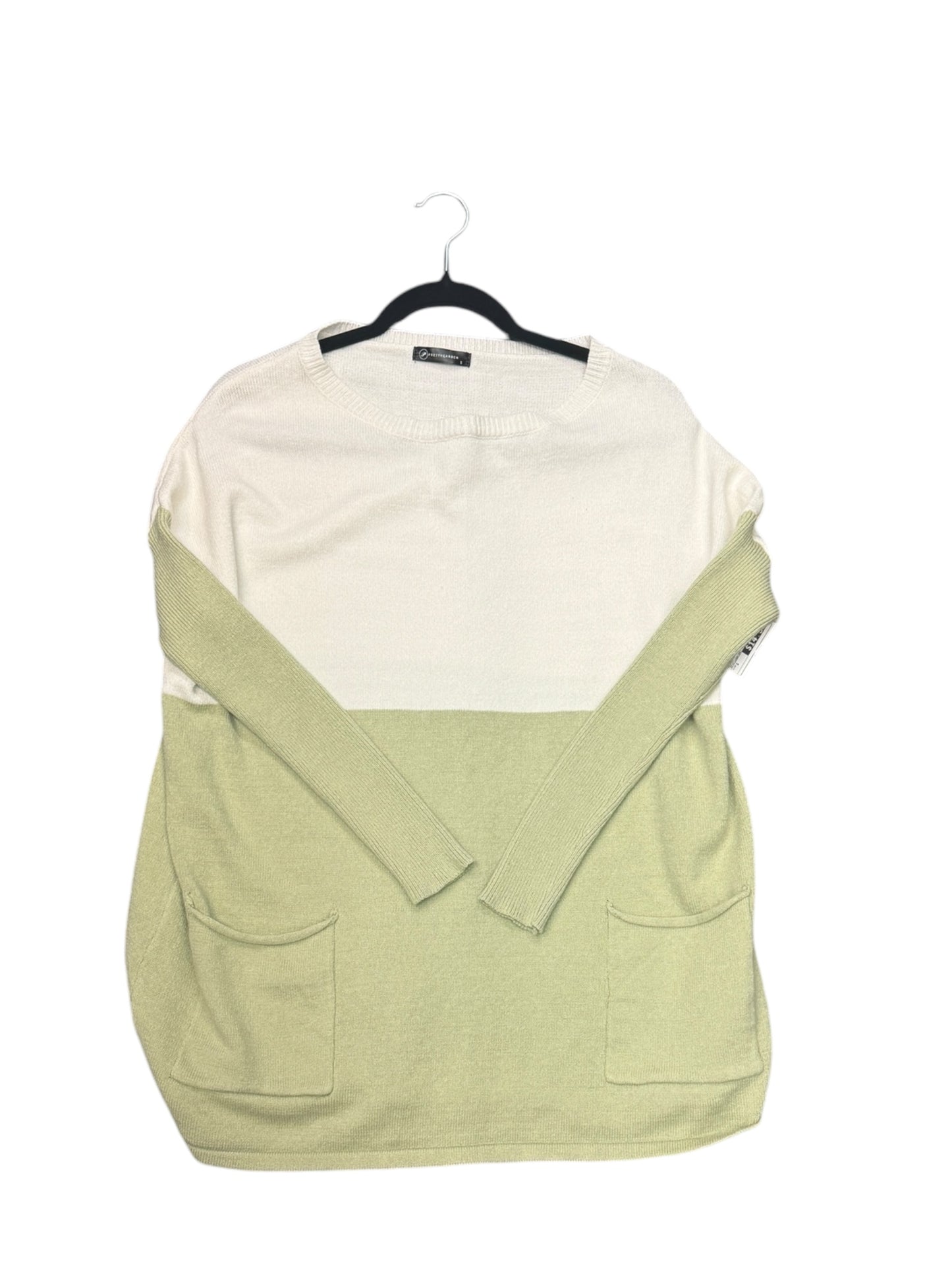 Sweater By Clothes Mentor In Green & White, Size: S