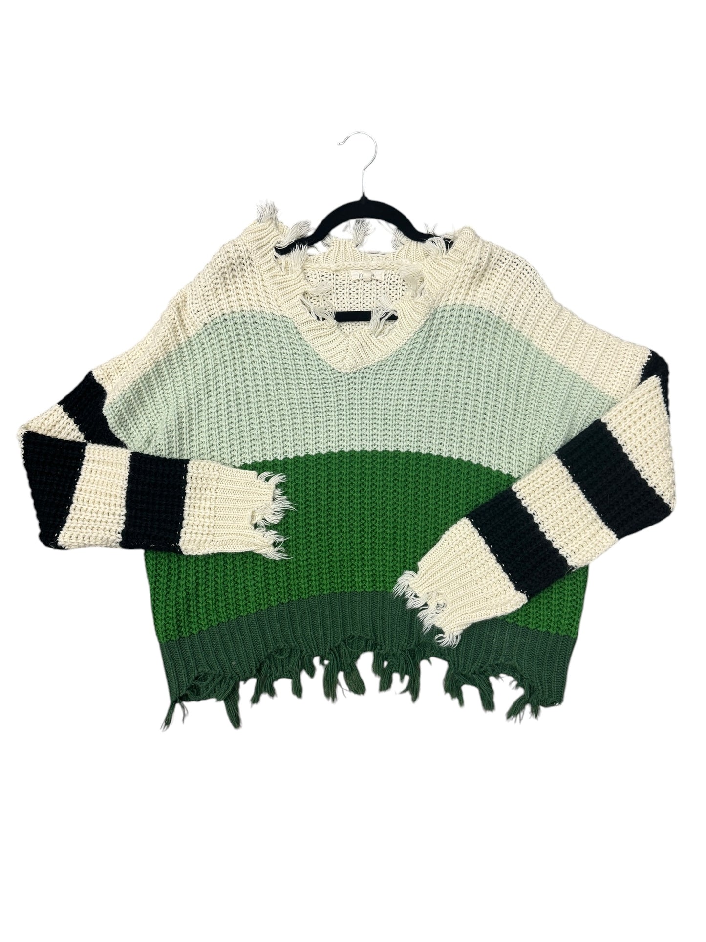 Sweater By La Miel In Green & Tan, Size: M