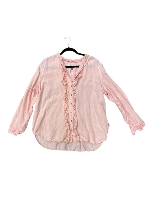 Top Long Sleeve By Pilcro In Pink, Size: Xl