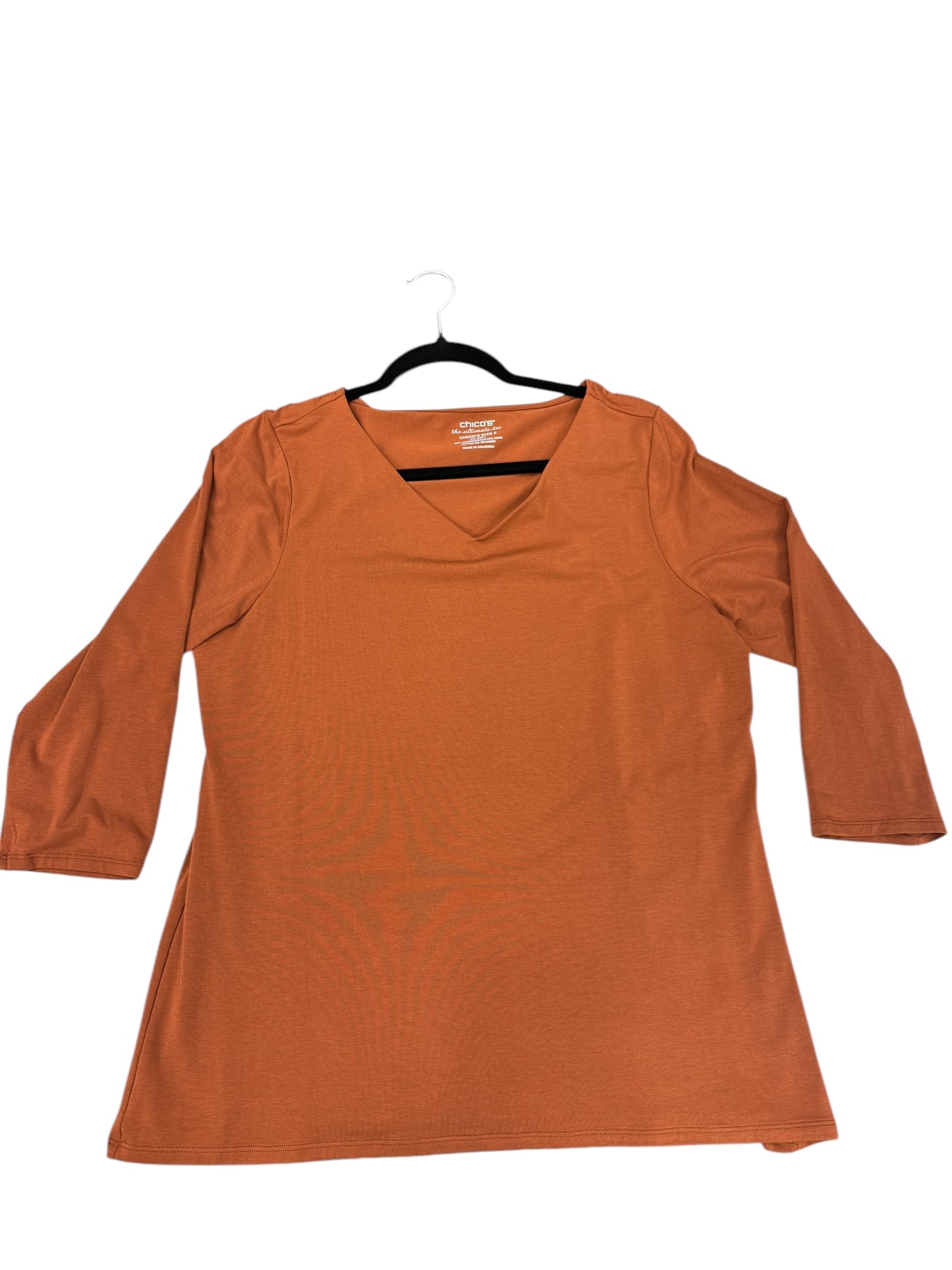 Top Long Sleeve By Chicos In Brown, Size: L