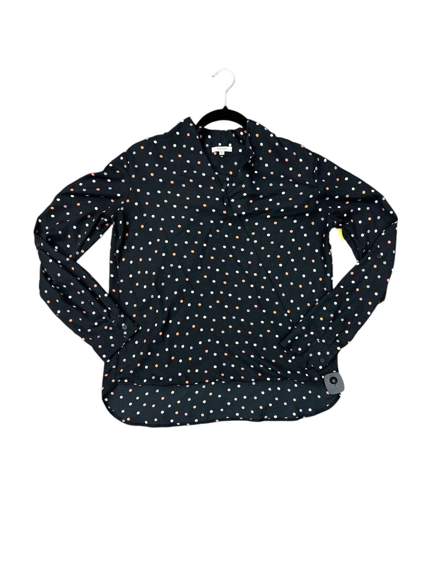 Top Long Sleeve By Pleione In Black, Size: M