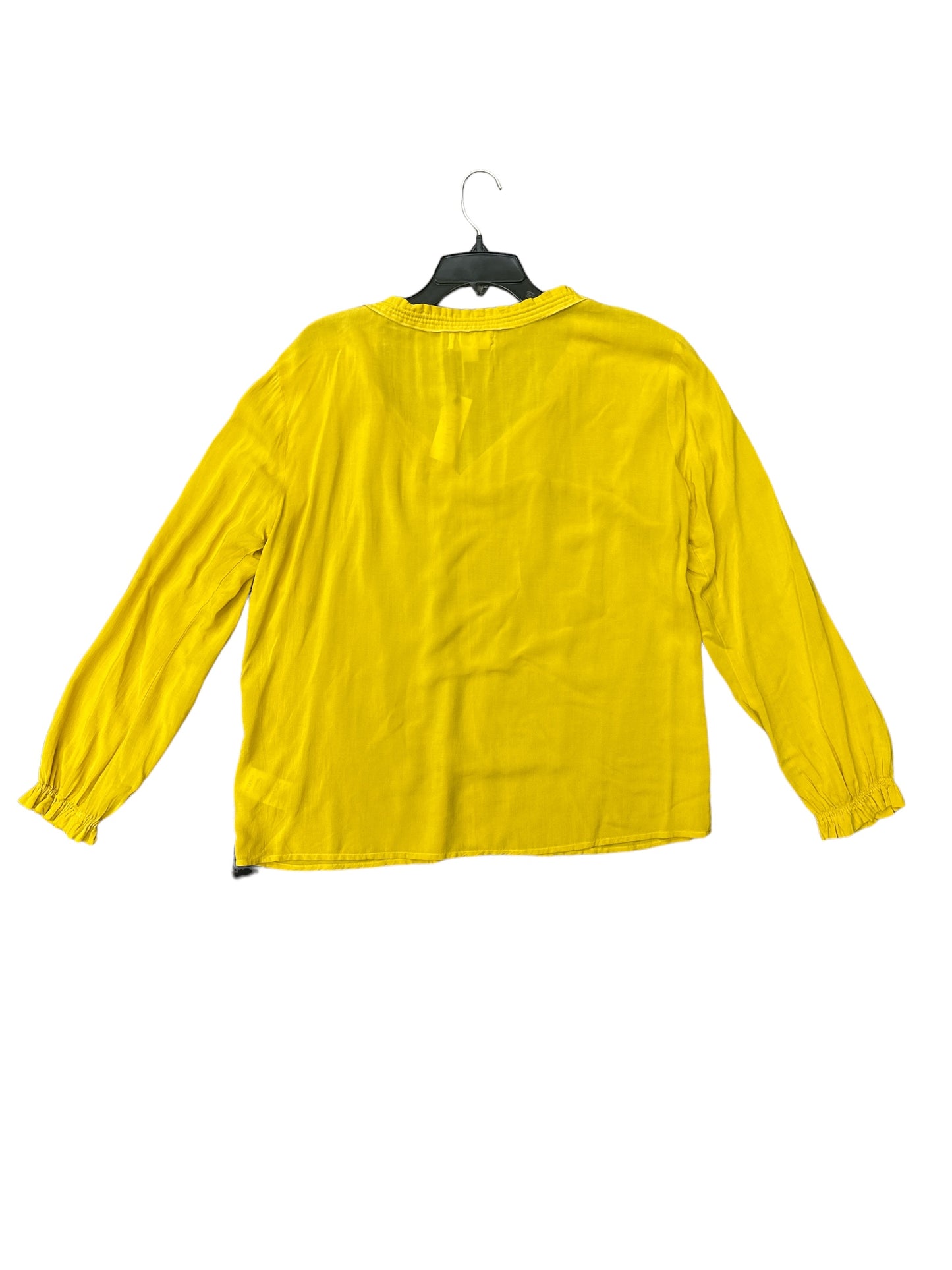 Yellow Top Long Sleeve Velvet By Graham & Spencer, Size M