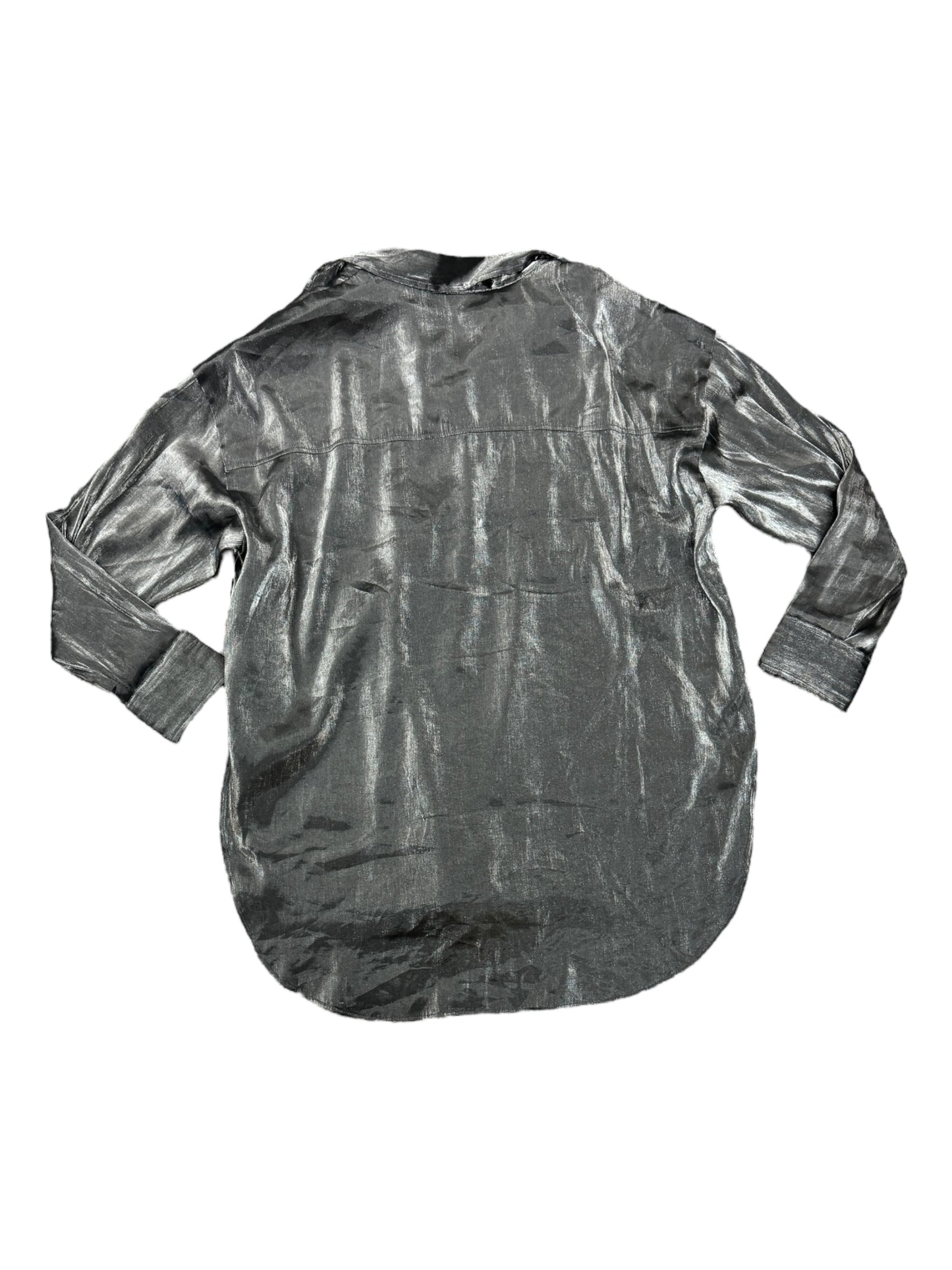 Silver Blouse Long Sleeve H&m, Size M