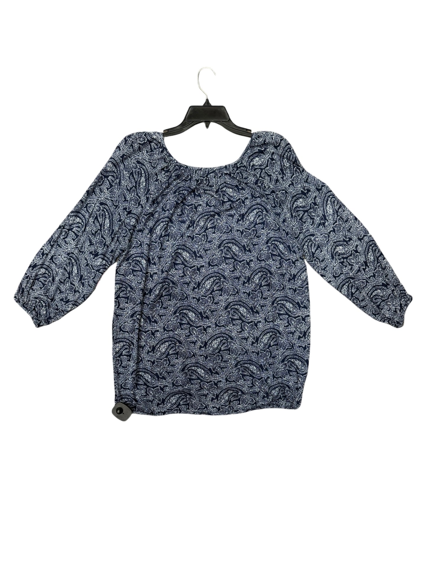 Top Long Sleeve By Michael By Michael Kors In Blue, Size: L