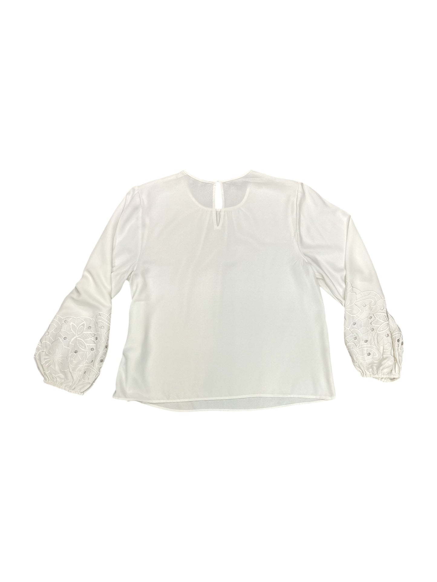 Top Long Sleeve By Express In White, Size: L