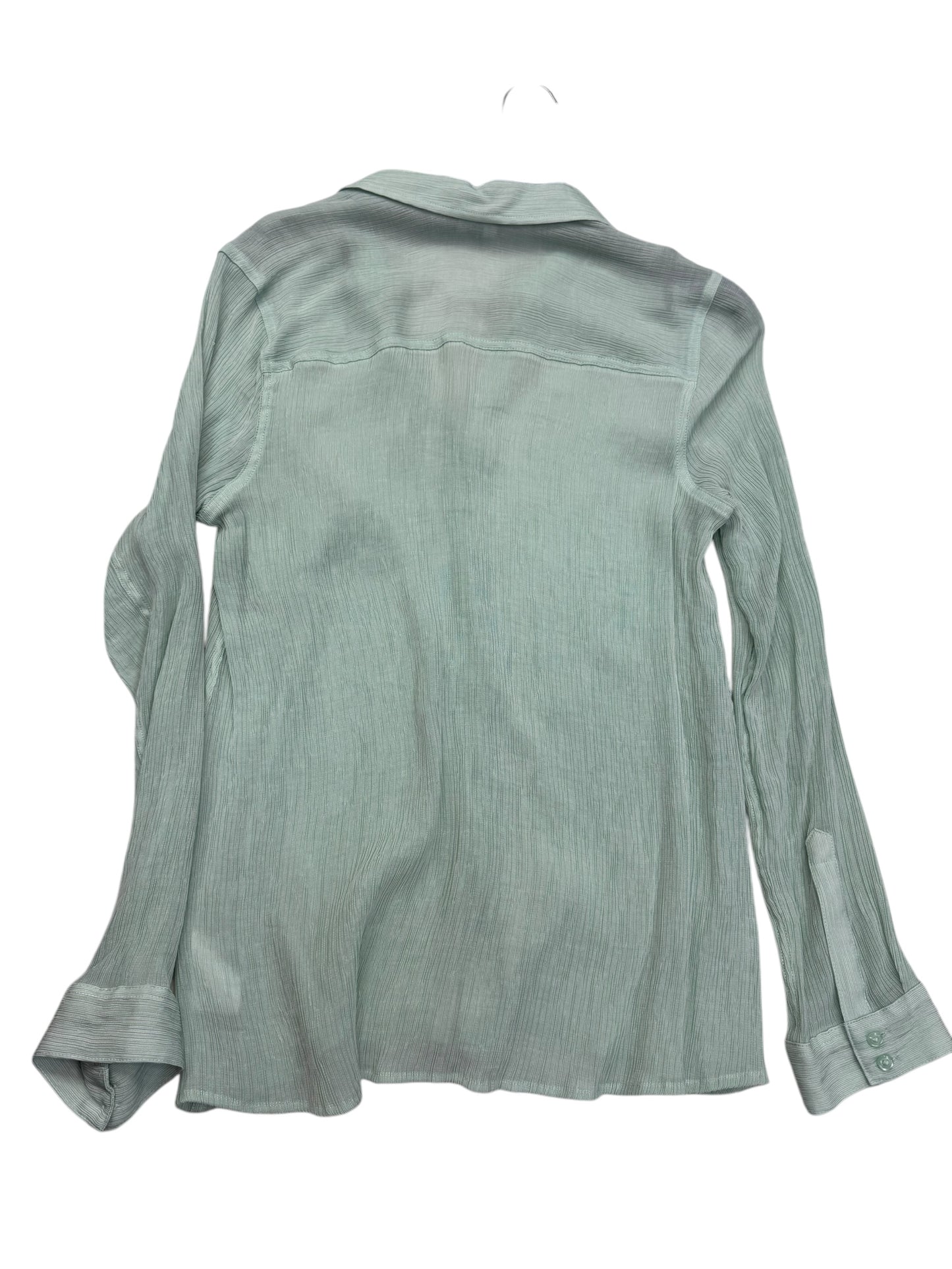 Blouse Long Sleeve By Express In Aqua, Size: M