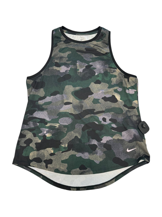 Athletic Tank Top By Nike Apparel In Camouflage Print, Size: M