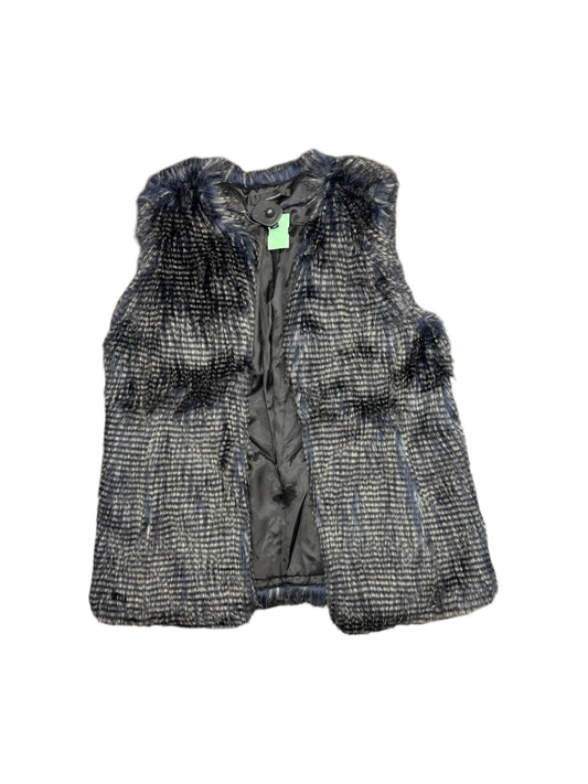 Vest Faux Fur & Sherpa By White House Black Market In Blue & Grey, Size: L