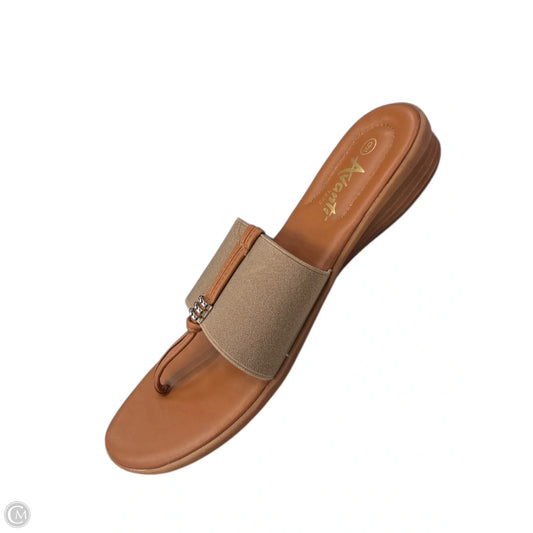 Sandals Flip Flops By Clothes Mentor In Brown, Size: 9
