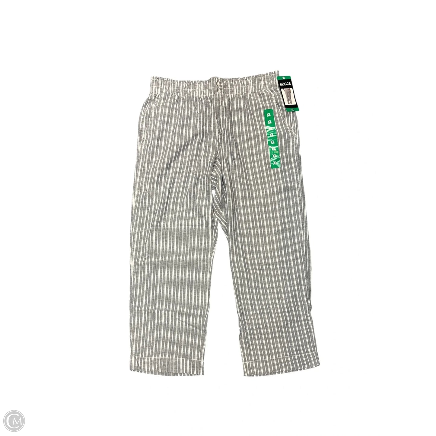 Pants Linen By Briggs In Grey & White, Size: 16