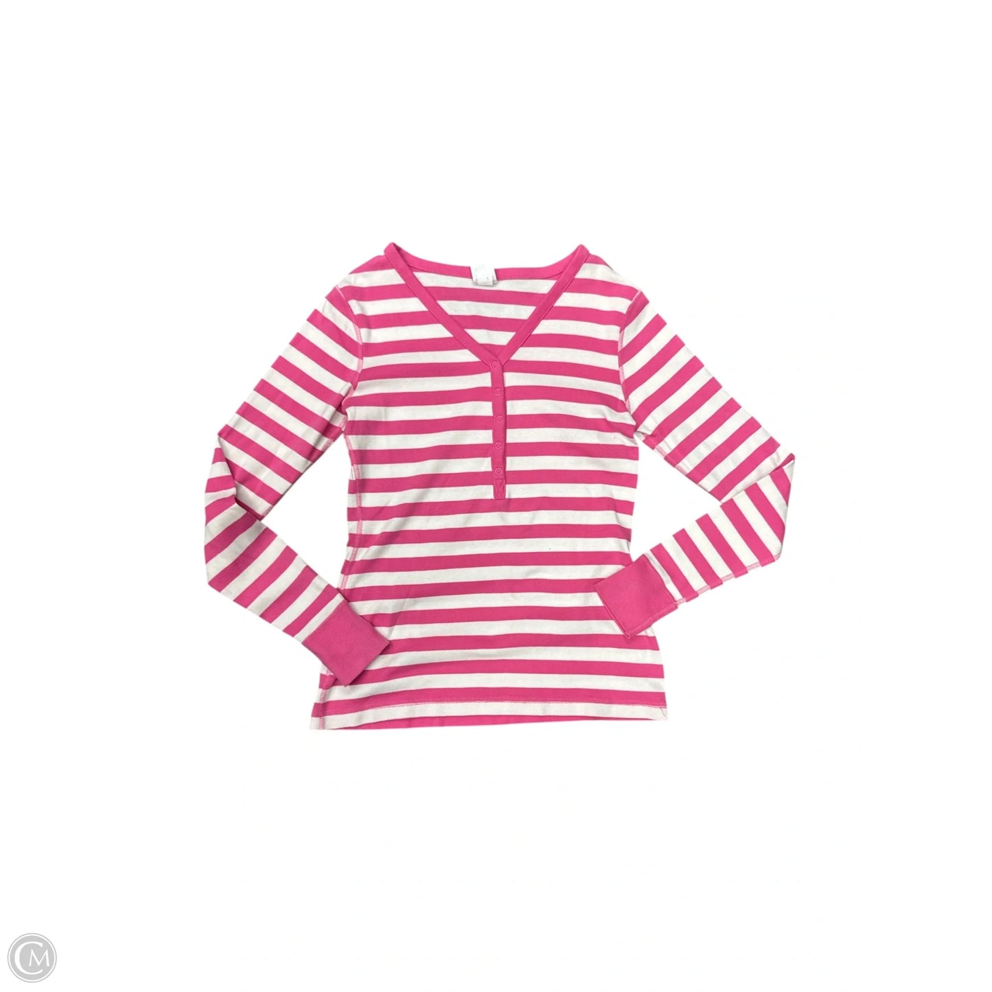 Top Long Sleeve By Clothes Mentor In Pink & White, Size: S