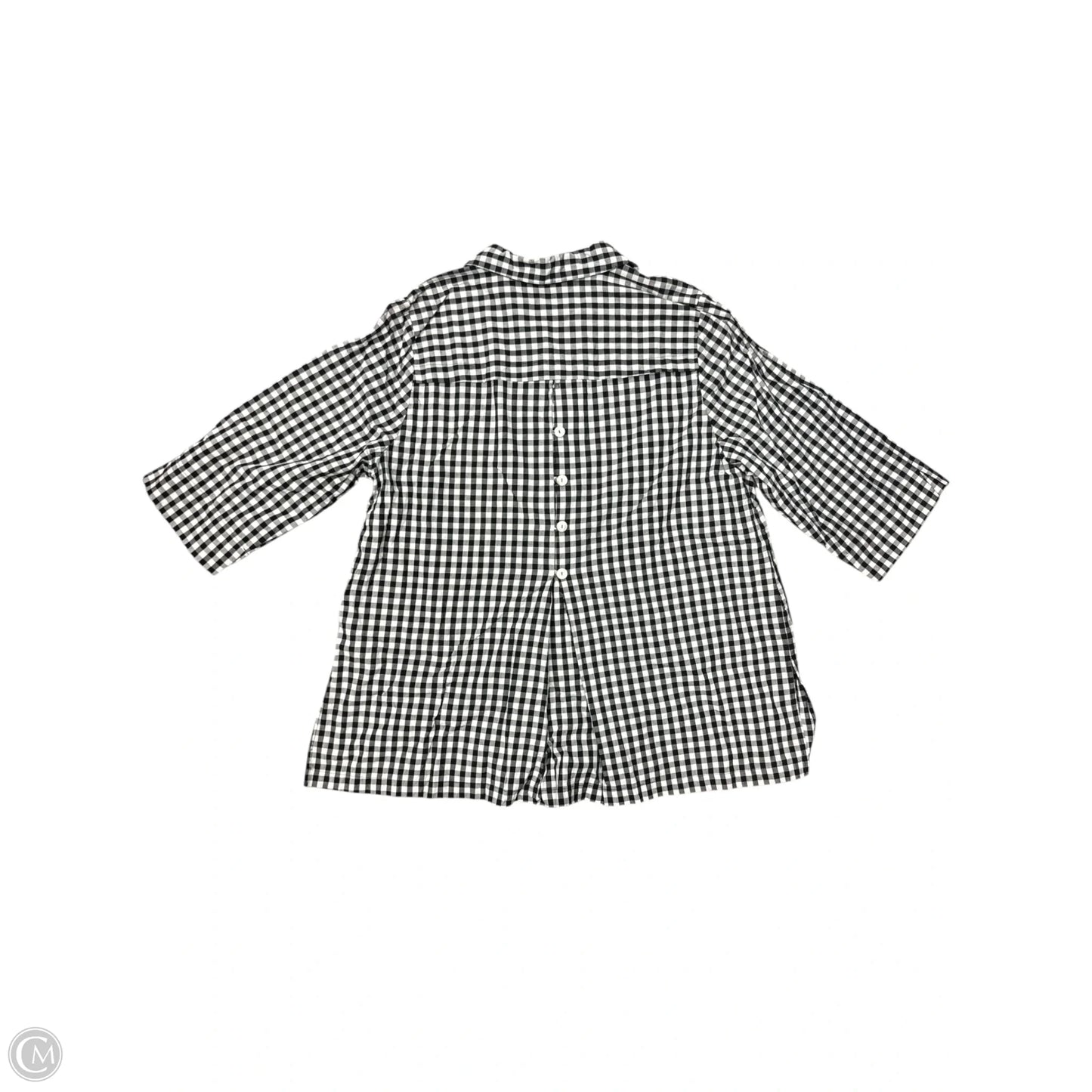 Top Long Sleeve By Zac And Rachel In Black & White, Size: 2x