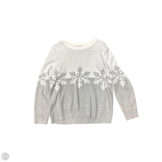 Sweater By Clothes Mentor In Cream & Grey, Size: 1x