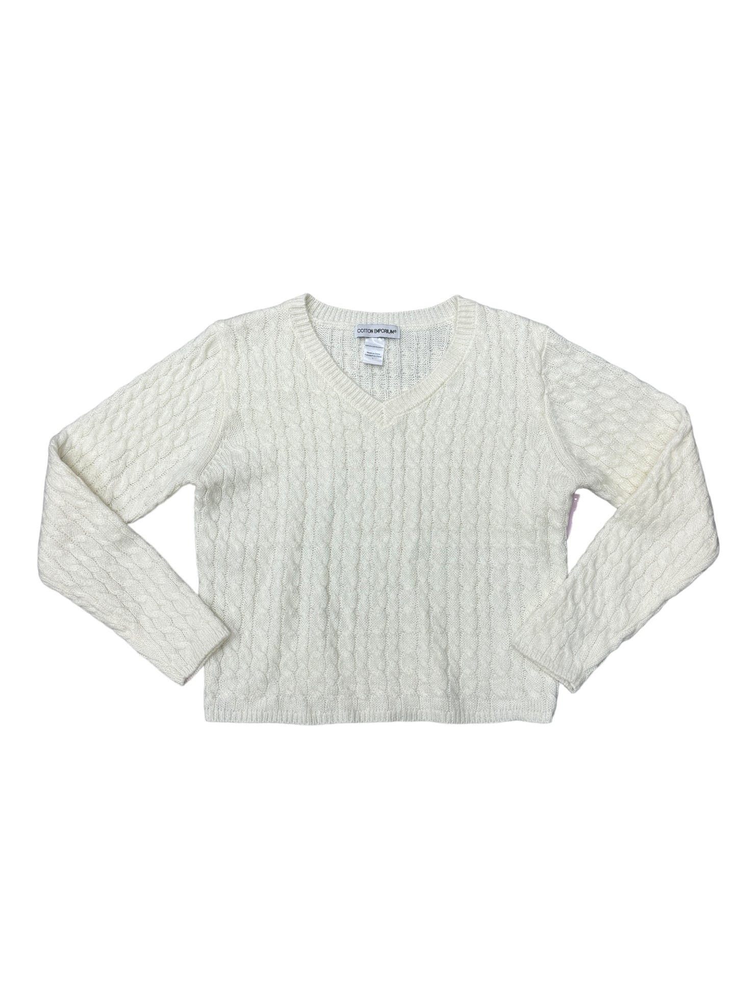 Sweater By Clothes Mentor In White, Size: L