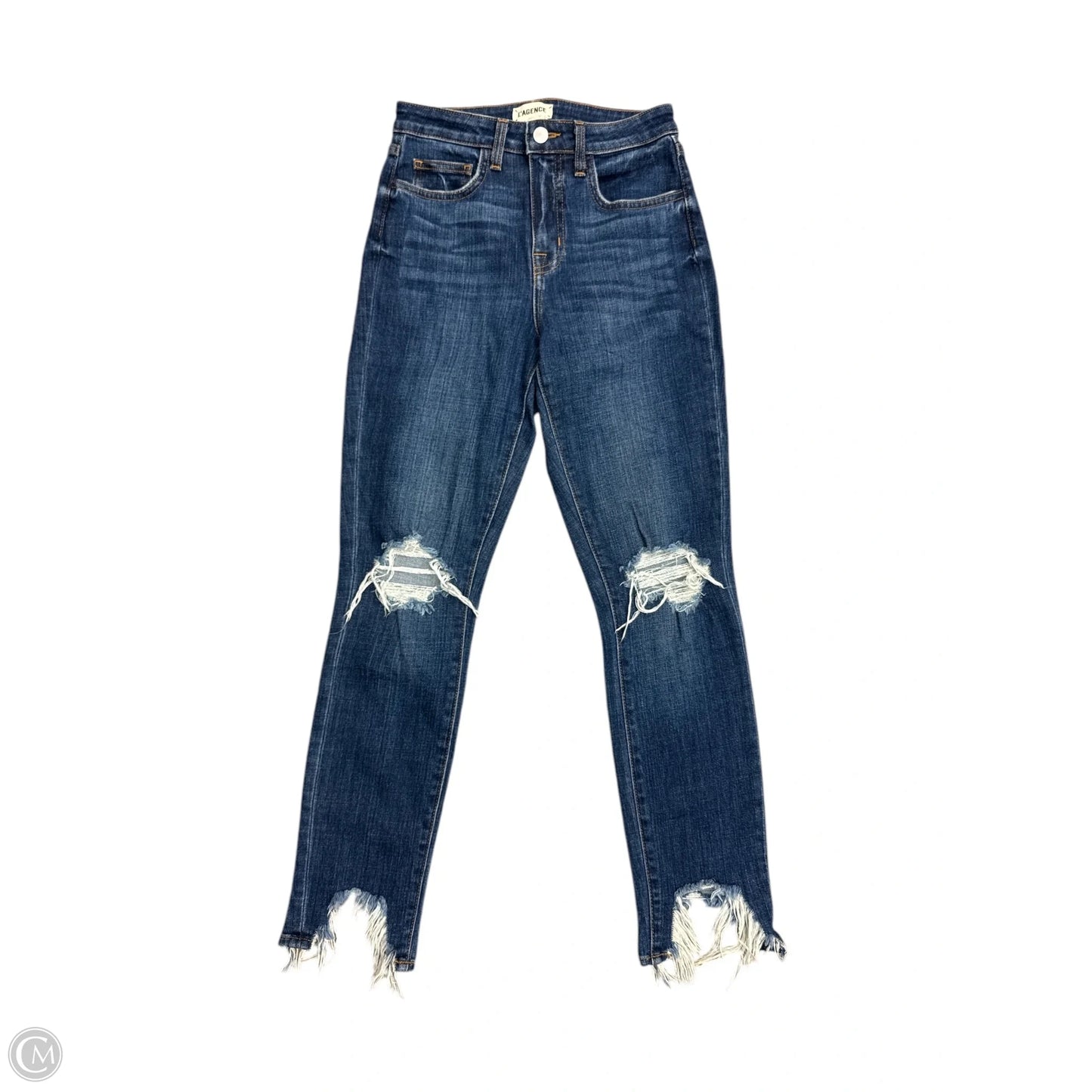 Jeans Skinny By L Agence In Blue Denim, Size: 0