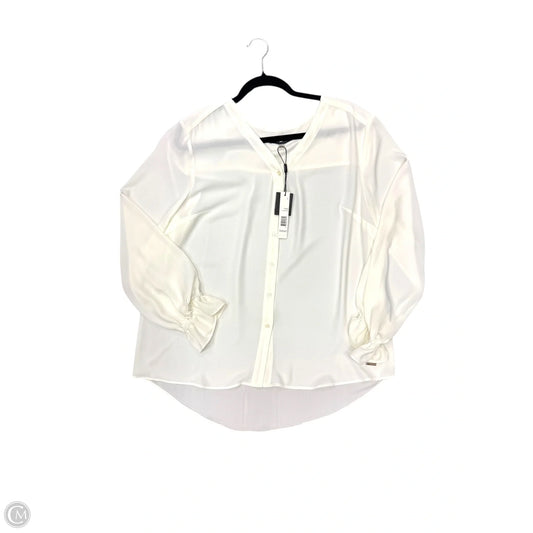 Top Long Sleeve By T Tahari In Ivory, Size: L