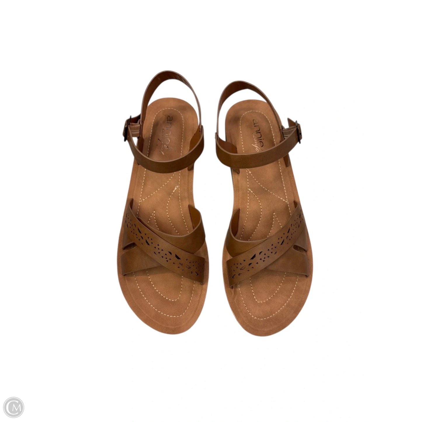 Sandals Flats By Clothes Mentor In Brown, Size: 9.5