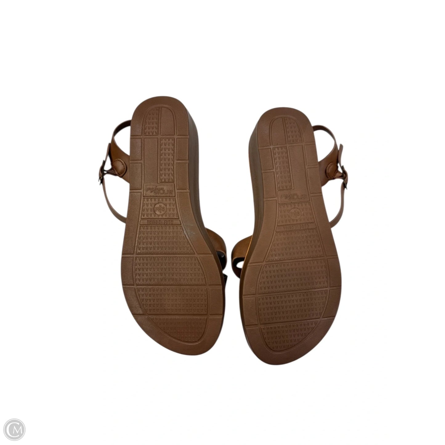 Sandals Flats By Clothes Mentor In Brown, Size: 9.5